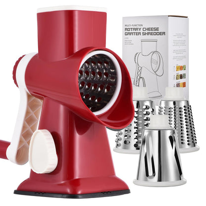 Cheese Grater Hand Crank Rotary Vegetables Shredder with Handle