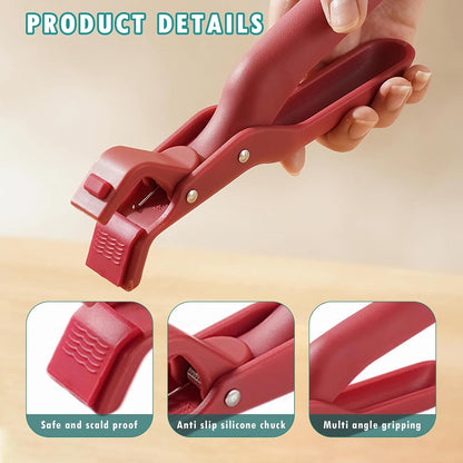 Multi-Function Anti-Scald Bowl Clip, 2PCS Multi-Purpose Hot Bowl Dish Plate Gripper Clips Tongs Clamp Holder for Kitchen, Silicone Non-Slip Anti-Scald Ironing Dish Clamp for Cooking