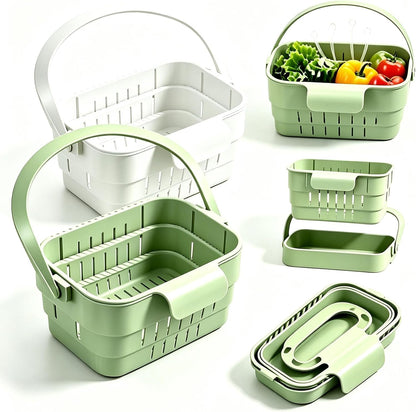 2pcsFoldable Hanging Sink Drain Basket, Fast-Draining, Detachable