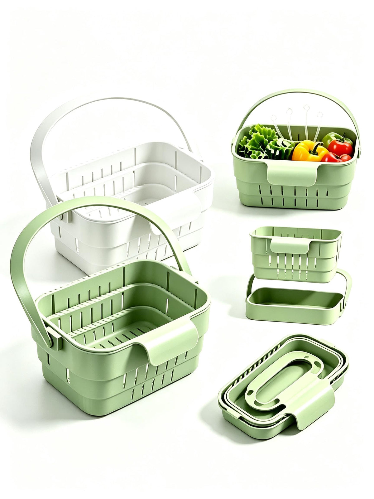 2pcsFoldable Hanging Sink Drain Basket, Fast-Draining, Detachable