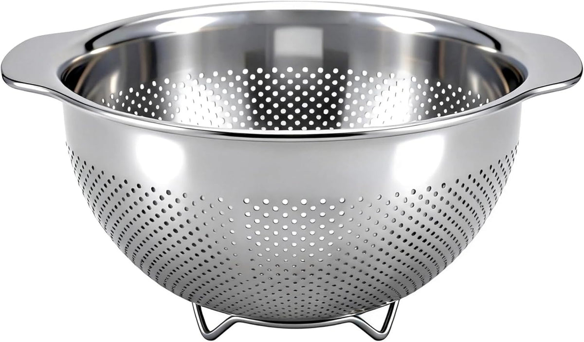 Stainless Steel Colander for Kitchen with Handle for Pasta (3QT)