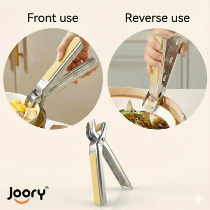 Heavy Duty Stainless Steel Hot Plate Gripper Tongs with Non-Slip Silicone Pads | Multi-Angle Anti-Scald Pan Grabber | Microwaves & Air Fryer Accessories | Rust, Heat Resistant Pot Clamp for Hot Dishes