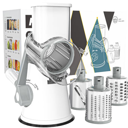 Cambom Rotary Cheese Grater Hand Crank Cheese Shredder, Black