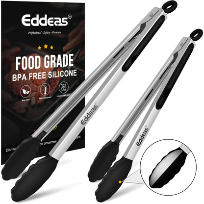 Kitchen Tongs Up To 600°F Silicone Tongs for Cooking 3Pcs 7,9,12 IN