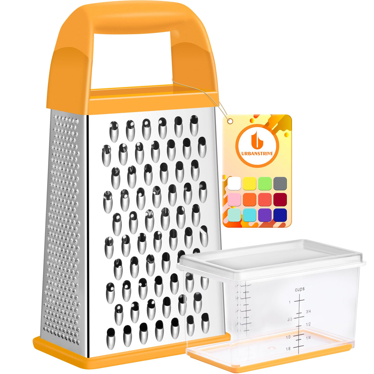 Cheese Grater With Container Box Grater Stainless Steel Kitchen Grey
