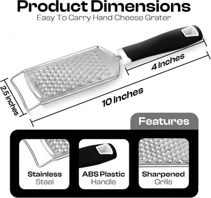 Handheld Cheese Grater & Cheese Shredder – Stainless Steel, Rust-Proof