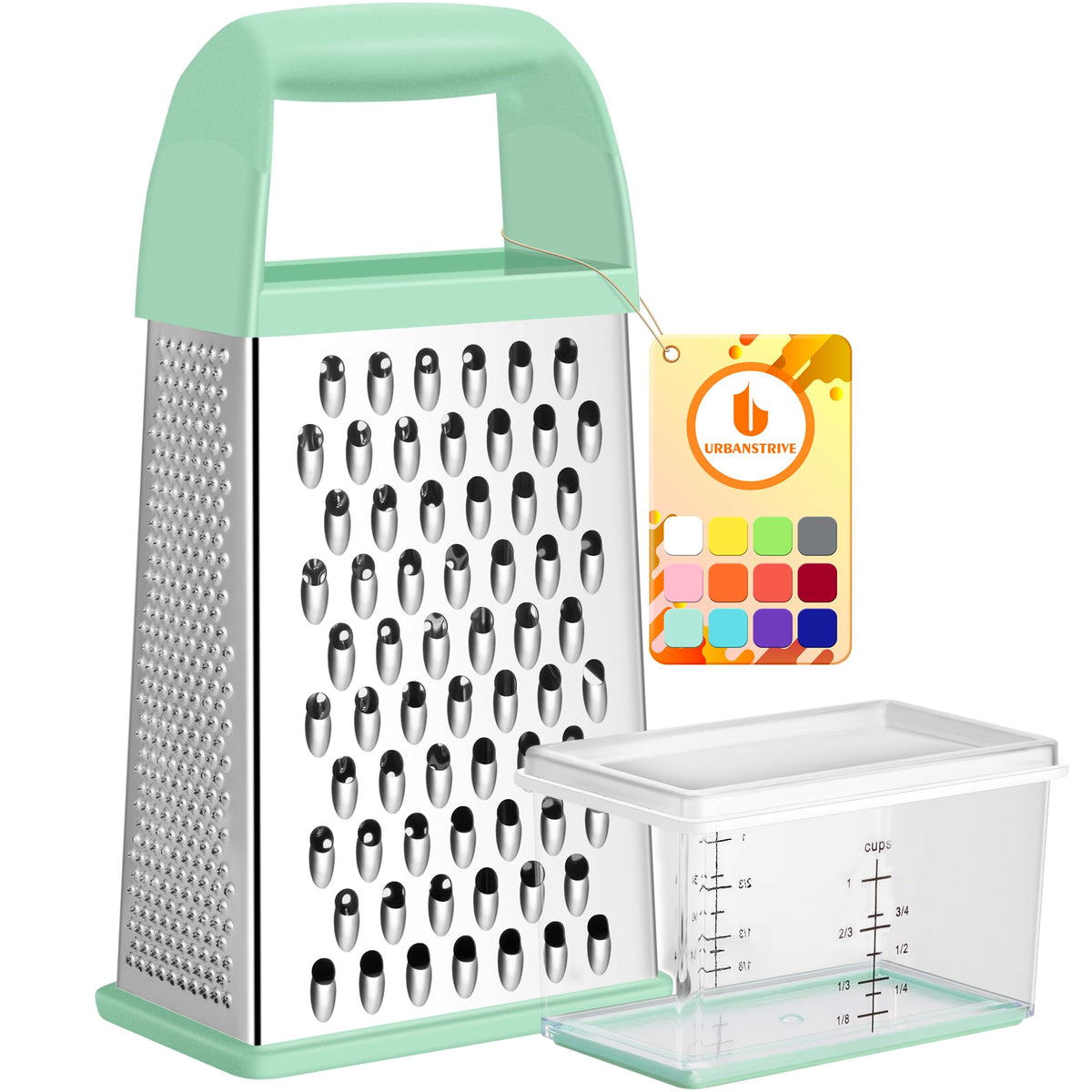 Cheese Grater With Container Box Grater Stainless Steel Kitchen Grey