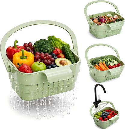 Foldable Hanging Sink Drain Basket Stretchable Kitchen Colander