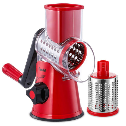 Geedel Rotary Cheese Grater Hand Crank, Cheese Shredder Vegetable Slicer