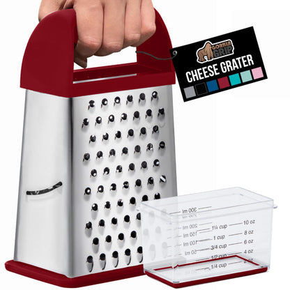 GORILLA GRIP® XL 4-Sided Stainless Steel BPA-Free Cheese Grater, Black