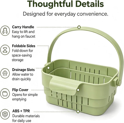 Foldable Hanging Sink Drain Basket Stretchable Kitchen Colander