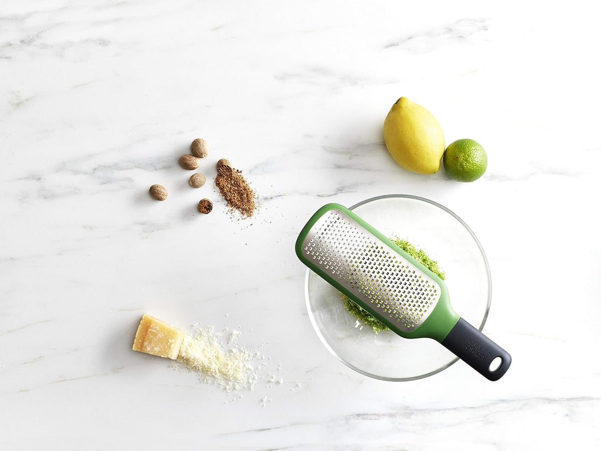 Joseph Joseph Fine Grater & Zester – Easy-Grip Handle with Sharp Stainless Steel Blades & Non-Slip Tip