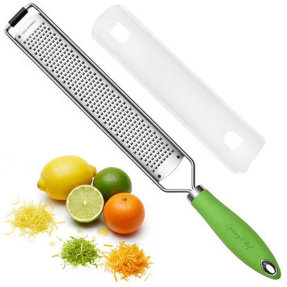Spring Chef Stainless Steel Lemon Zester - Garlic & Ginger Grater - Black