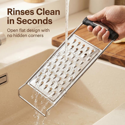 NACOLUS Classic Stainless Steel Cheese Grater with Handle, Coarse Shredder