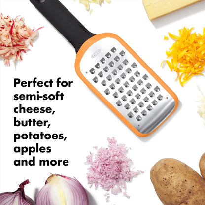 OXO Good Grips Etched Coarse Grater with Handle, Orange
