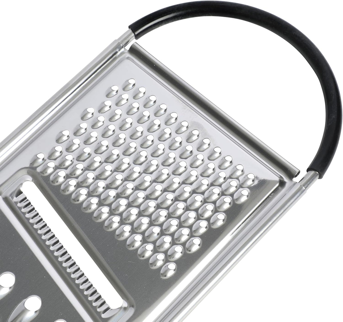 Oster Helmsdale Flat Cheese Grater With Anti-Slip Handle, Stainless Steel Zester/Multi-Functional Tool for Kitchen Preperation, Black
