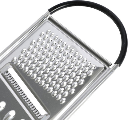 Oster Helmsdale Flat Cheese Grater With Anti-Slip Handle, Stainless Steel Zester/Multi-Functional Tool for Kitchen Preperation, Black