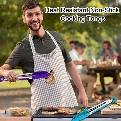 7 Pack Kitchen Tongs,7 Inch Stainless Steel Cooking Tongs
