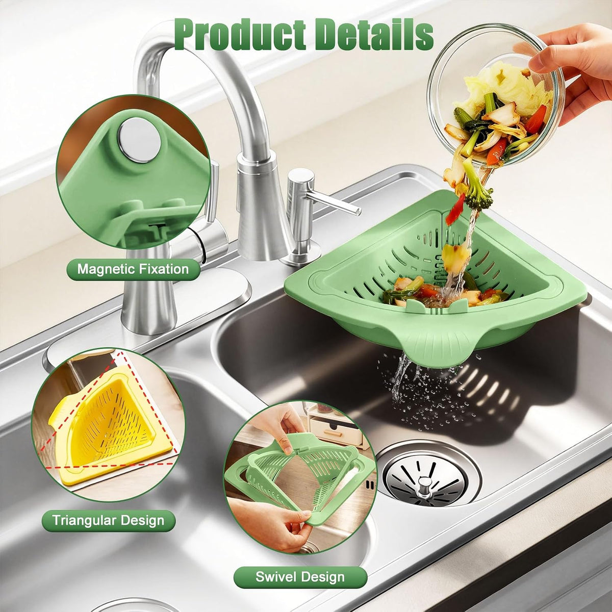 OneNine Kitchen Sink Filter for Food Residue, Magnetic Mount Easy to Use (2 pcs)