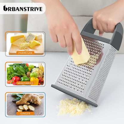 Cheese Grater With Container Box Grater Stainless Steel Kitchen Grey