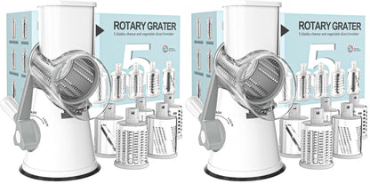 Cambom Rotary Cheese Grater Hand Crank Cheese Shredder, Black