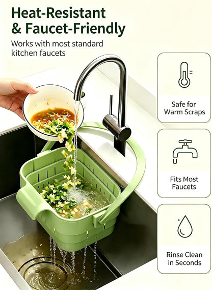 2pcsFoldable Hanging Sink Drain Basket, Fast-Draining, Detachable