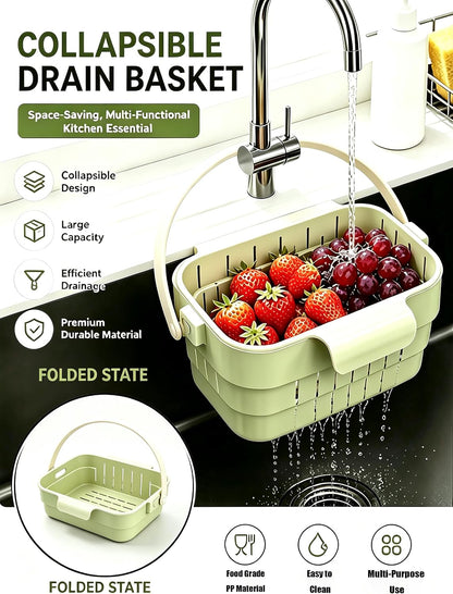 2pcsFoldable Hanging Sink Drain Basket, Fast-Draining, Detachable