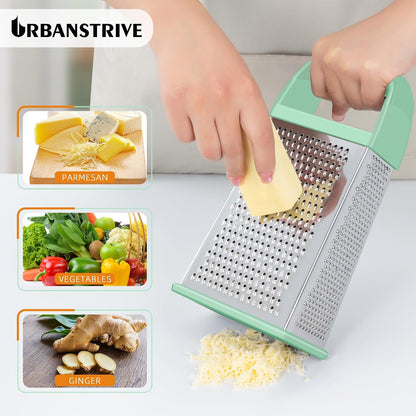 Cheese Grater With Container Box Grater Stainless Steel Kitchen Mint Green