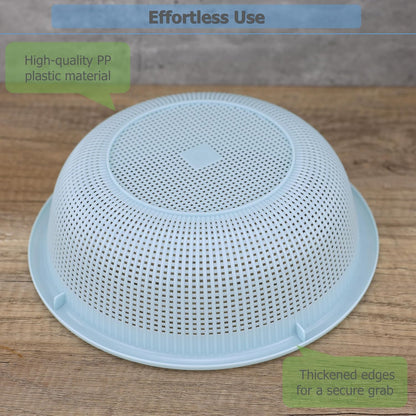 EIKS 3 Pack Plastic Colander Baskets Mesh Sieve, 10-inch Diameter