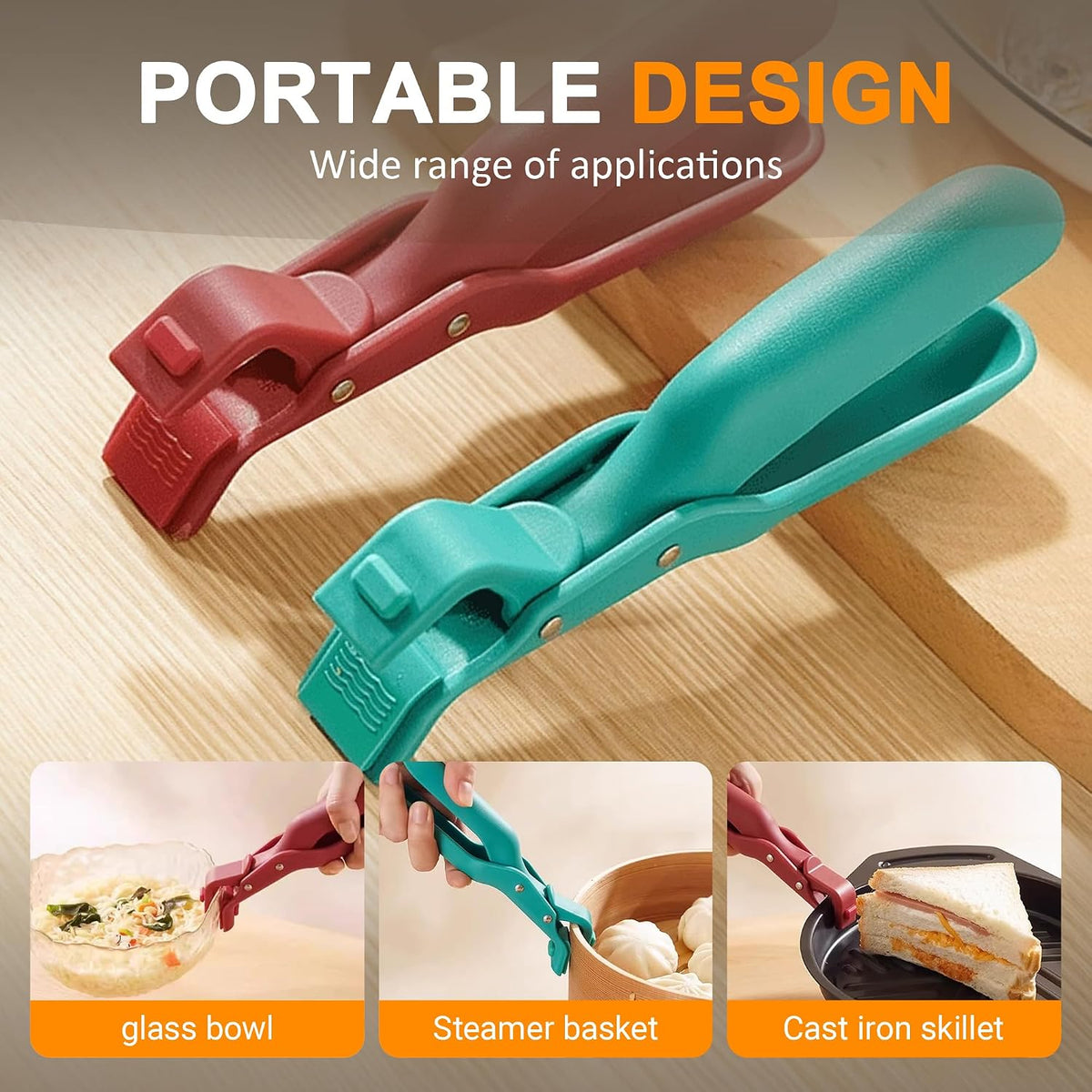 3 Pcs Hot Plate Grippers, 2026 New Multi-Function Anti-Scald Bowl Clip, Non-Slip Hot Plate Gripper Tongs for Microwave, Oven, Air Fryer, Steamer, Pots & Bowls (3 Pcs Mix Color)