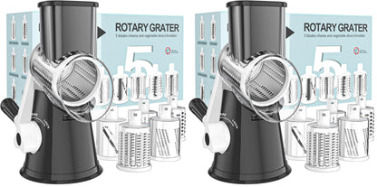 Cambom Rotary Cheese Grater Hand Crank Cheese Shredder, Black