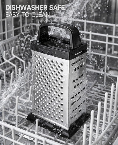 Cheese Grater, Small 4-Sided Box Grater, Stainless Steel