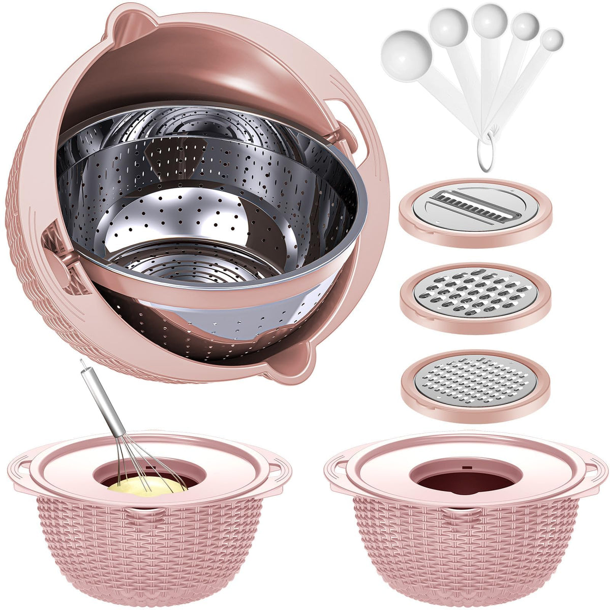 Over the Sink Colander - Strainers and Colanders - Sink Strainer Basket - Expandable Fine Mesh Strainer with Rubber Grip for Veggie, Fruits, Pasta, Home Kitchen Essentials (9.5W x 13.4-21.3L x 3.3H)