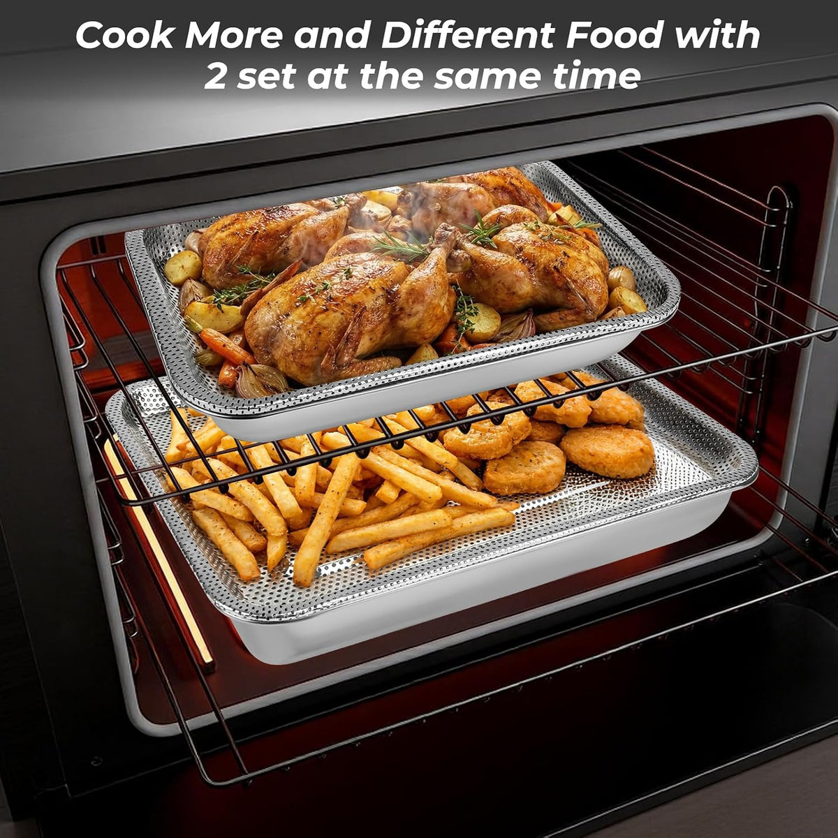 9.45’’ 10.23’’ Oil Filter Trays, Stainless Steel Air Fryer Mesh Pan