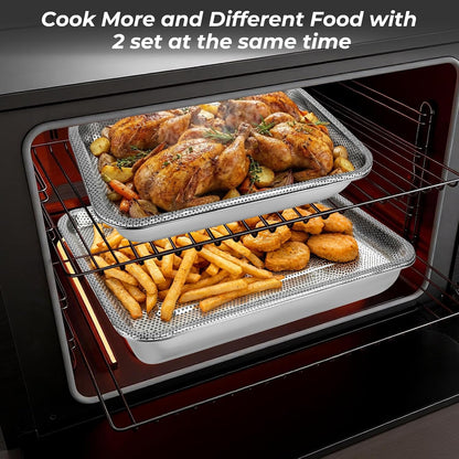 9.45’’ 10.23’’ Oil Filter Trays, Stainless Steel Air Fryer Mesh Pan
