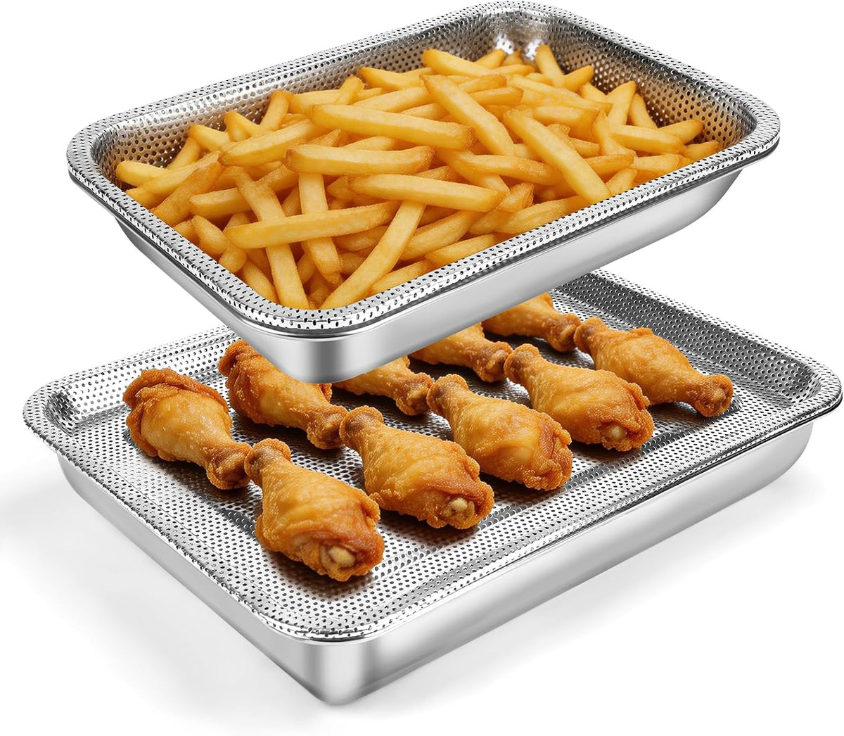 9.45’’ 10.23’’ Oil Filter Trays, Stainless Steel Air Fryer Mesh Pan