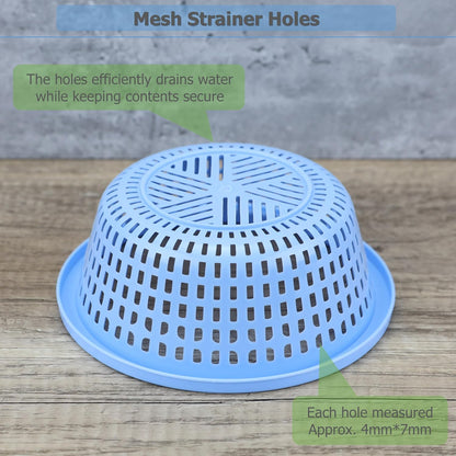 EIKS 3 Pack Small Colander, Mini Plastic Strainer Basket, Diameter 7-inch