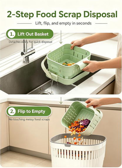 2pcsFoldable Hanging Sink Drain Basket, Fast-Draining, Detachable