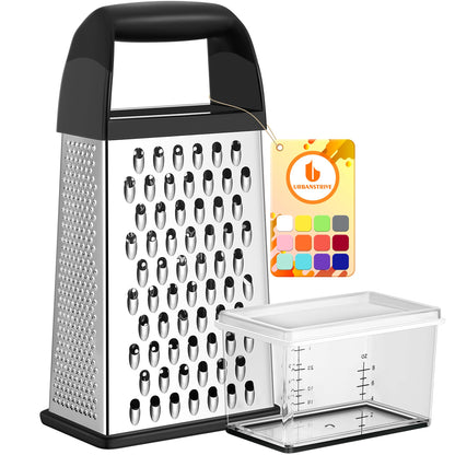 Cheese Grater With Container Box Grater Stainless Steel Kitchen Grey