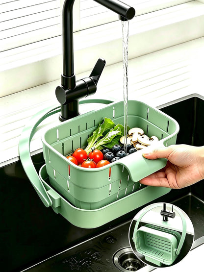 2pcsFoldable Hanging Sink Drain Basket, Fast-Draining, Detachable