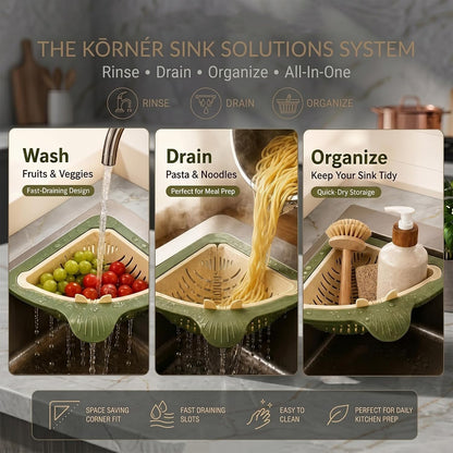 2026 New Corner Sink Strainer, Honeydew Cream Two-Tone, Twist-Open Bottom