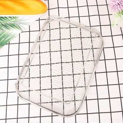 Ipetboom Stainless Steel Drain Basket Fruit and Vegetable Washing Basket Rectangular Kitchen Sink Strainer Mesh Colander for Rinsing Draining and Storage 12.99 X 9.44 X 2.75 in